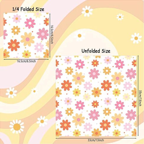 60 PCS Daisy Paper Napkins Groovy Daisy Boho Dinner Napkins Disposable Daisy Flower Decorative Party Napkin for Baby Shower Birthday Wedding Seasonal Holiday Party Supplies in Saudi Arabia
