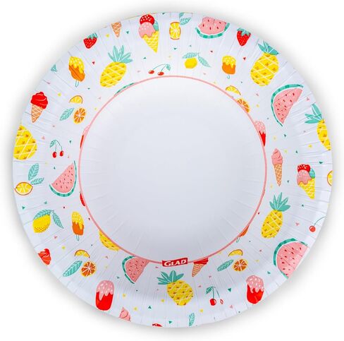 Glad Everyday Disposable Paper Bowls with Picnic Design| Cut-Resistant, Microwavable Paper Bowls for All Foods & Daily Use | 12 oz, 50 Count in Saudi Arabia