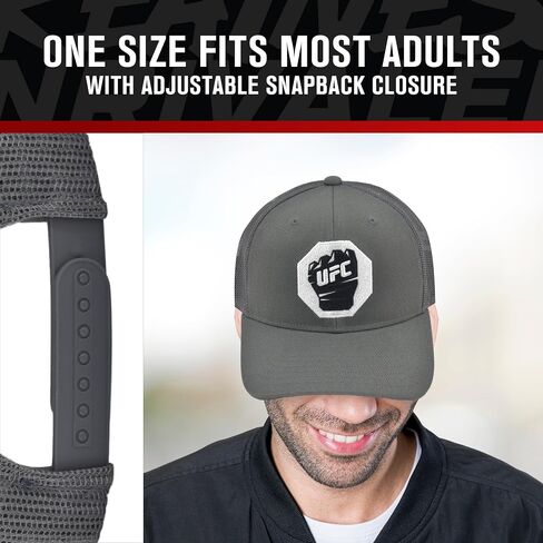Concept One UFC Trucker Hat, Mesh Adult Adjustable Snapback Baseball Cap with Curved Brim in Saudi Arabia