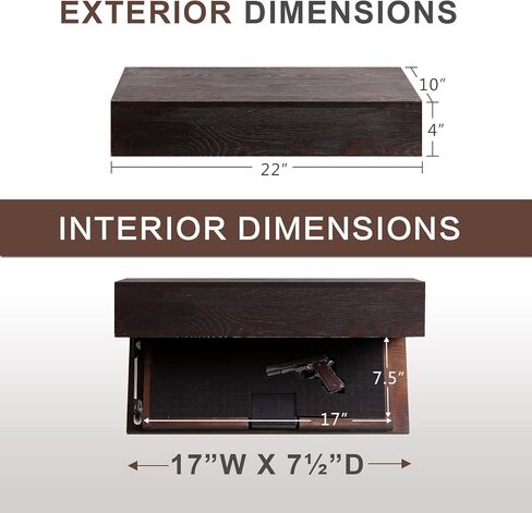 رف عائم لتخزين الأسلحة، رف حائط خشبي مع إخفاء مخفي لغرفة المعيشة وغرفة النوم، إسبرسو in Kuwait