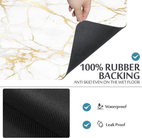 Mrcrypos Blue Marble Bath Mat, Thin Bathroom Rug, Non Slip, Quick Drying, Absorbent, 16x24 inch in Saudi Arabia