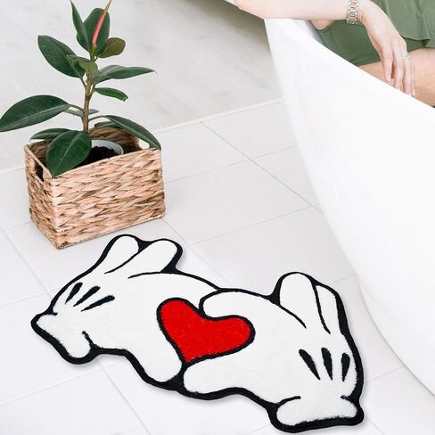 Funny Cute Bath Mat Bathroom Decor Accessories Washable Non Slip Absorbent Bath Rugs Irregular Shaped Shower Mats for Tub Restroom Bedroom Floor Decorations, 24*24 in in Saudi Arabia
