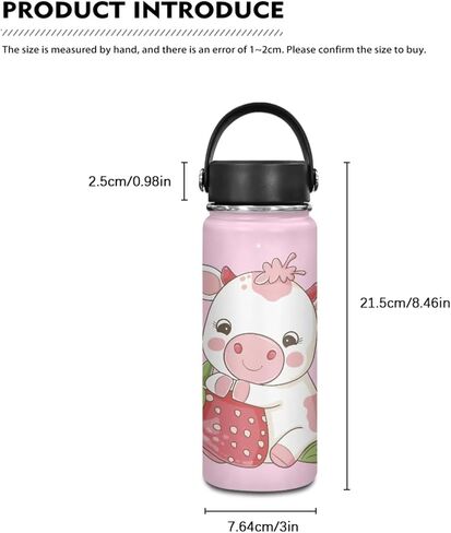 Cute Cow Kids Backpack Set 4Pcs with Lunch Box Insulated Water Bottle and Water Bottle Case Cover with Padded Strap 18oz Water Bottle Elementary Middle School Kids Backpack in Saudi Arabia
