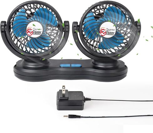 Portable Desktop Office Fan 4 Inch Dual Head Desk Fan, Dormitory Fan, Brushless Motor High/Low Speed Dual Head Fan with AC/DC Adapter for Home/Office/Dormitory in Kuwait