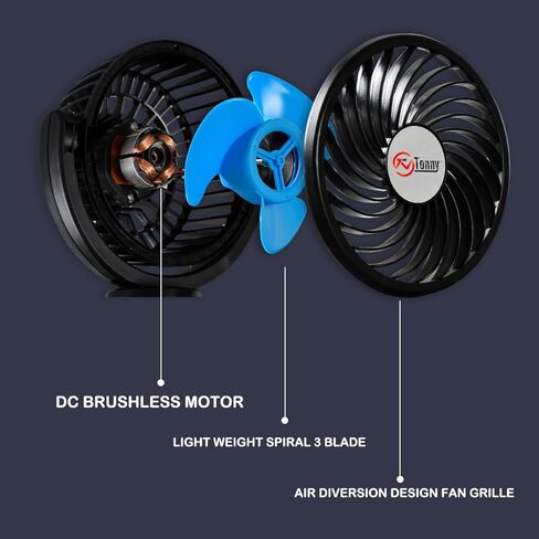 Portable Desktop Office Fan 4 Inch Dual Head Desk Fan, Dormitory Fan, Brushless Motor High/Low Speed Dual Head Fan with AC/DC Adapter for Home/Office/Dormitory in Kuwait