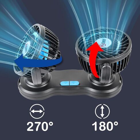 Portable Desktop Office Fan 4 Inch Dual Head Desk Fan, Dormitory Fan, Brushless Motor High/Low Speed Dual Head Fan with AC/DC Adapter for Home/Office/Dormitory in Kuwait