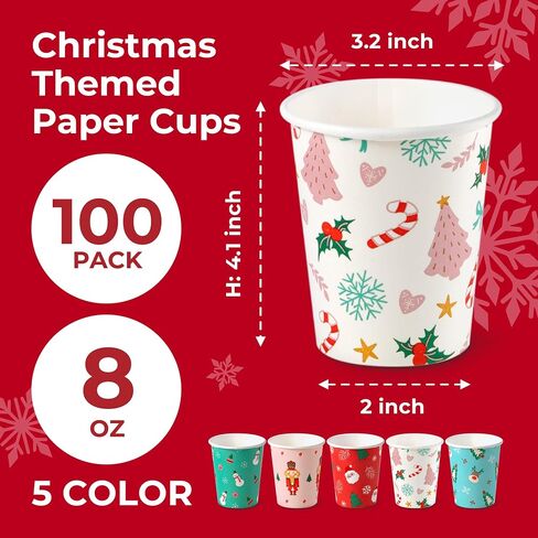 Fit Meal Prep 100 Pack 20 oz Disposable Paper Coffee Cups, Premium Hot Cups for Hot/Cold Beverage, Durable Thickened White Paper Cup Bulk for Party, Office, Bussines, Cafes, Bistros, Daily Use in Saudi Arabia