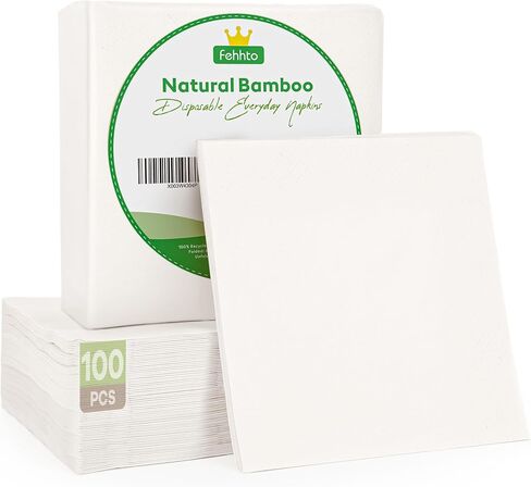 Disposable Napkins - 100 Count Napkins - 13"x13", 2-Ply Dinner Napkins - Soft, Absorbent for Kitchen, Party-Brown in Saudi Arabia