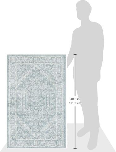 سجادة SAFAVIEH Adirondack Collection - 2'6" x 4'، لائحة وعاجية، تصميم ميدالية شرقية، غير قابلة للتساقط وسهلة العناية، مثالية للمناطق ذات حركة المرور العالية في المدخل، وغرفة المعيشة، وغرفة النوم (ADR108T) in Saudi Arabia
