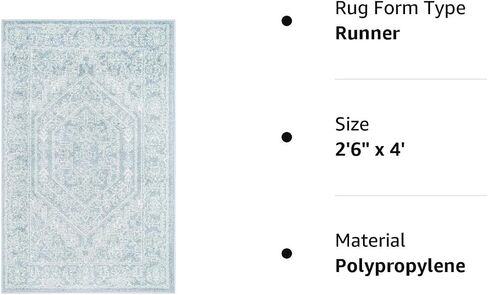سجادة SAFAVIEH Adirondack Collection - 2'6" x 4'، لائحة وعاجية، تصميم ميدالية شرقية، غير قابلة للتساقط وسهلة العناية، مثالية للمناطق ذات حركة المرور العالية في المدخل، وغرفة المعيشة، وغرفة النوم (ADR108T) in Saudi Arabia