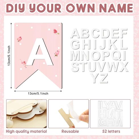 Custom Wooden Name Bunting Baby Name Banner Nursery Decor Nombres Personalizados Para Decorar Name Sign for Nursery Baby Shower Gifts(Blue) in Saudi Arabia