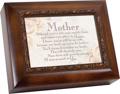 Cottage Garden Mother Left Your Earthly Home Woodgrain Embossed Ashes Bereavement Urn Box in Saudi Arabia