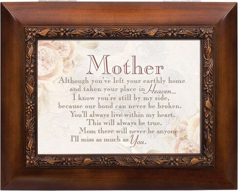 Cottage Garden Mother Left Your Earthly Home Woodgrain Embossed Ashes Bereavement Urn Box in Saudi Arabia