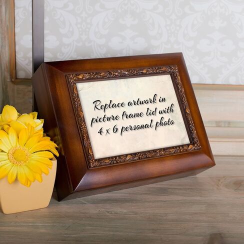 Cottage Garden Mother Left Your Earthly Home Woodgrain Embossed Ashes Bereavement Urn Box in Saudi Arabia