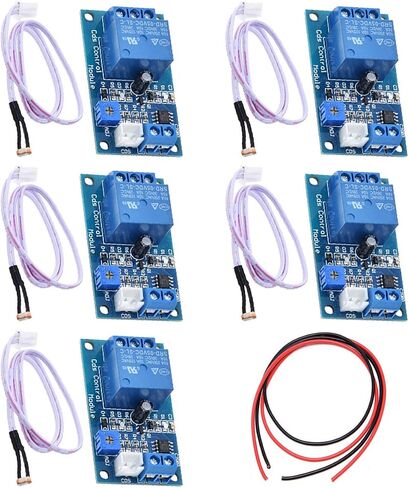 5PCS XH-M131 12V Light Automatic Control Relay Module Light Control Switch Photoresistor Resistor Relay Light Detection Sensor with 24AWG Wire in Saudi Arabia