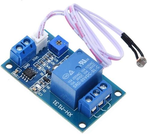 5PCS XH-M131 12V Light Automatic Control Relay Module Light Control Switch Photoresistor Resistor Relay Light Detection Sensor with 24AWG Wire in Saudi Arabia