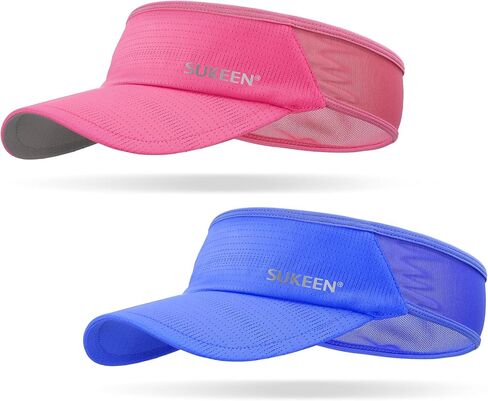 Sukeen 2 Pack Sports Sun Visor Men Women Lightweight Packable Cooling Stretchy Visor Hat for Running, Tennis, Golf in Kuwait