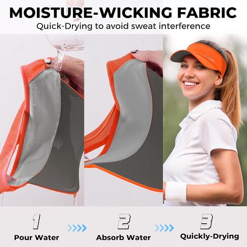 Sukeen 2 Pack Sports Sun Visor Men Women Lightweight Packable Cooling Stretchy Visor Hat for Running, Tennis, Golf in Kuwait