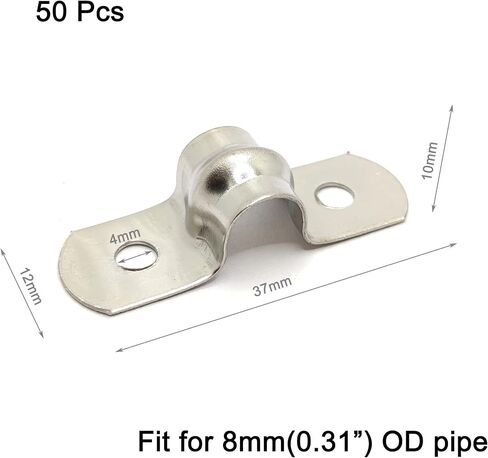 Rigid Pipe Strap for 5mm/0.2 Inch OD Tubing 304 Stainless Steel 2 Holes Clamps 10pcs Silvery in Saudi Arabia