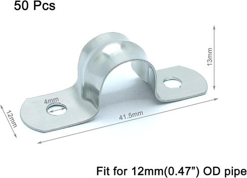 Rigid Pipe Strap for 5mm/0.2 Inch OD Tubing 304 Stainless Steel 2 Holes Clamps 10pcs Silvery in Saudi Arabia