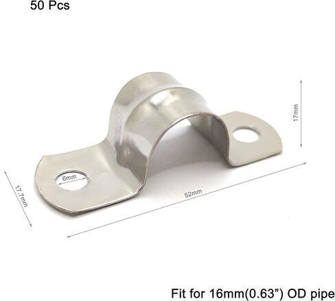 Rigid Pipe Strap for 5mm/0.2 Inch OD Tubing 304 Stainless Steel 2 Holes Clamps 10pcs Silvery in Saudi Arabia