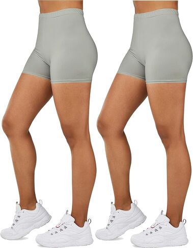 Gilbins Ultra Soft High Waist Yoga Stretch Mini-Bike Shorts for Women-Many Colors-One Size & Plus Size in Saudi Arabia