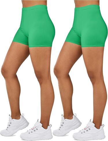 Gilbins Ultra Soft High Waist Yoga Stretch Mini-Bike Shorts for Women-Many Colors-One Size & Plus Size in Saudi Arabia