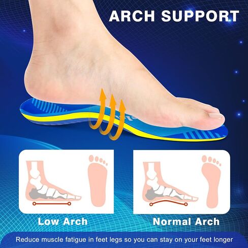 Insoles for Standing All Day Arch Support Insoles - Shoe Inserts for Flat Feet, Heel Spur, Heel Pain, Plantar Fasciitis Relief Insoles - Orthotic Inserts for Women & Men in Saudi Arabia