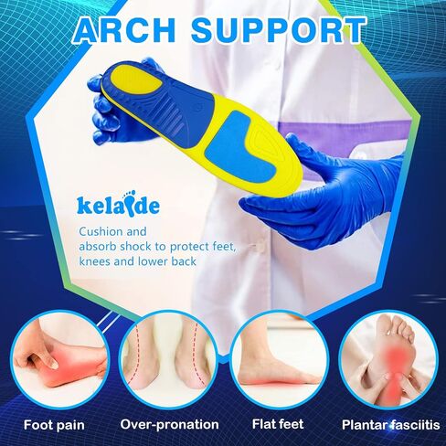 Insoles for Standing All Day Arch Support Insoles - Shoe Inserts for Flat Feet, Heel Spur, Heel Pain, Plantar Fasciitis Relief Insoles - Orthotic Inserts for Women & Men in Saudi Arabia