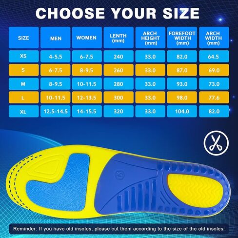 Insoles for Standing All Day Arch Support Insoles - Shoe Inserts for Flat Feet, Heel Spur, Heel Pain, Plantar Fasciitis Relief Insoles - Orthotic Inserts for Women & Men in Saudi Arabia