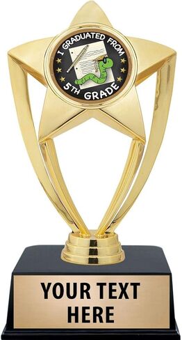 Crown Awards Fifth Grade Graduation Trophies with Custom Engraving, 6" Personalized 5th Grade Graduation Trophy On Black Base Prime in Saudi Arabia