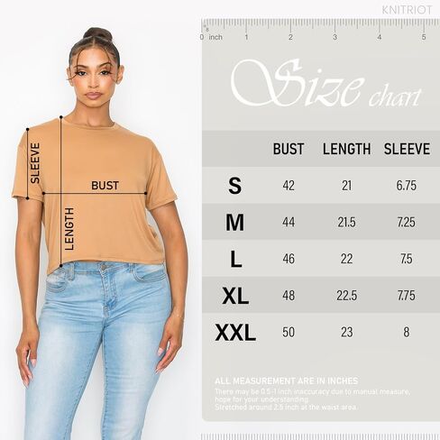 Women’s Crop Top – Short Sleeve Boxy Crewneck Casual Active Workout Yoga Gym Running Cropped Basic Tee T Shirts in Saudi Arabia