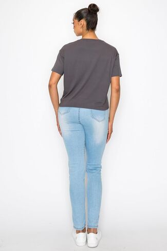 Women’s Crop Top – Short Sleeve Boxy Crewneck Casual Active Workout Yoga Gym Running Cropped Basic Tee T Shirts in Saudi Arabia