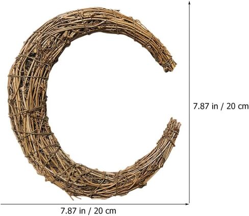 NOLITOY 2pcs Moon Shape Wreath for DIY Crafts, Grapevine Wreaths Rattan Ring Vine Branch Wreath for Home Holiday Wedding Party in Saudi Arabia