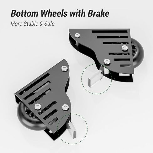 TSMST Library Sliding Ladder Hardware Kit, 3.3FT Rolling Ladder Hardware Kit, Wheels with Brakes, Black Sliding Ladder Kit for Bookcase, Loft, Closet, Ladder Not Included in Kuwait