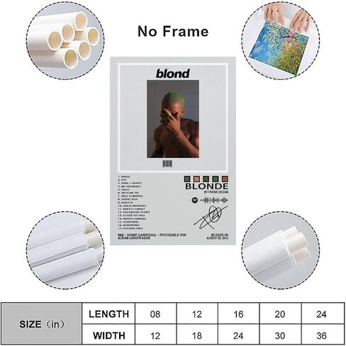 Frank Poster Ocean Blonde Album Music Art Cover Poster for Room Aesthetic Canvas Wall Art for Teens Room Decor12x18inch(30x45cm) in Saudi Arabia