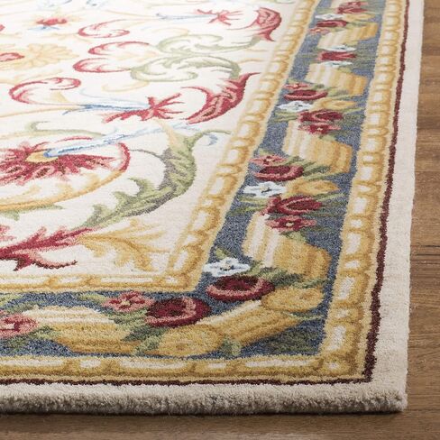 SAFAVIEH Blossom Collection 5' x 8' Ivory / Green BLM251B Handmade Premium Wool Area Rug in Saudi Arabia