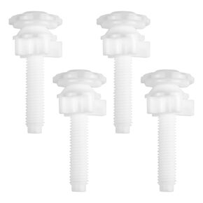 4 Pack Toilet Seat Screws Replacement Kit, Plastic Toilet Seat Screws/Toilet Seat Bolts, Toilet Screws for Seat Hardware with Nuts and Washers for Fixing Top Mount Toilet Seat Hinges