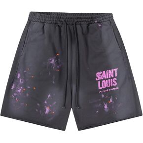 شورت Arnodefrance الرجالي ذو الطباعة الجرافيكية، شورت رياضي كاجوال فضفاض مناسب للتمارين الرياضية في صالة الألعاب الرياضية in Kuwait