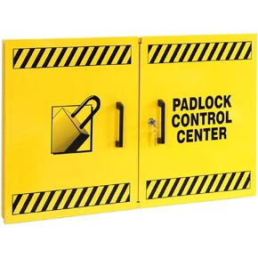 Lockout Tagout Kit, Padlock Control Center for Safe Padlock Storage, Double Wide Yellow