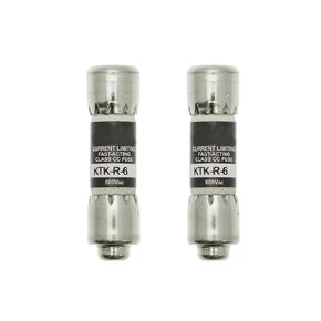 2 Pcs KTK-R-6 KTKR6 (6 Amp) 6A 600Vac Fuses Fast Acting Fuse