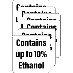 (6 Pack) Contains UP to 10% Ethanol Stickers Decals 3.5x3.5 Gas Station Pump Decal