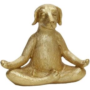 1 Pcs Meditation Statue Dog Yoga Dog Dog Statue Yoga Pose Statue Garden Decor Dog Statue Dog Figurines Home Decor for Decoration（Golden）