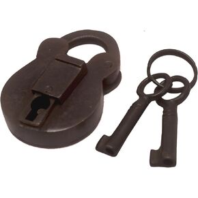 Nesha Antique Style Padlock With Keys Small