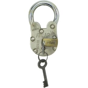 Large Iron Antique Style Replica Atlas Padlock with 2 Keys