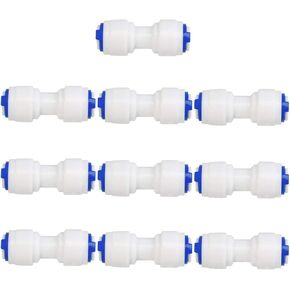uxcell 1/4 Inch OD Straight Quick Connect Water Purifiers Tube Fittings Push in To Connector Filter RO Tubing Connector for RO Reverse Osmosis System 10pcs