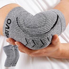 CAMBIVO 2 Pack Elbow Brace for Women and Men, Elbow Compression Sleeve for Tendonitis, Golf Elbow, Tennis Elbow, Arthritis, Bursitis, Weightlifting, and Basketball