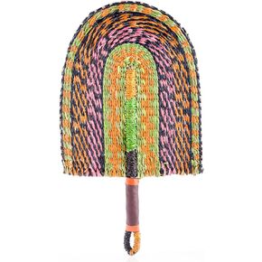 Moiyobpm Boho Wall Decor Handmade Nature Woven Braided Fan Hang Wall Sculpture Bohemian Wall Art Hanging Decor for Home Office Decoration(Yellow)