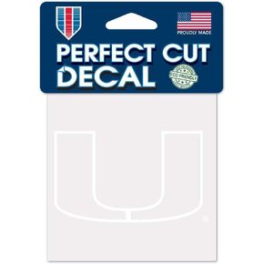 Wincraft NCAA Miami Hurricanes 4x4 Perfect Cut White Decal, One Size, Team Color
