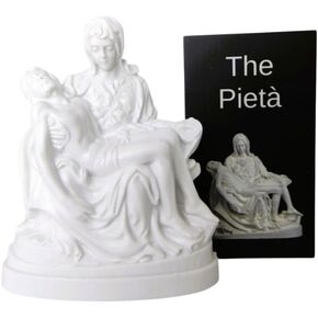 Westmon Works Pieta Mini Statue Set with Information Card Inspirational Michelangelo Christian Art Keepsake Made in The USA